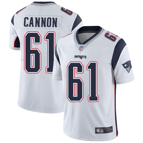 New England Patriots Football #61 Vapor Limited White Men Marcus Cannon Road NFL Jersey->youth nfl jersey->Youth Jersey